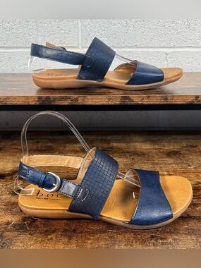 BOC Sandals Blue sling back Double Strap Casual Faux Leather women's 9